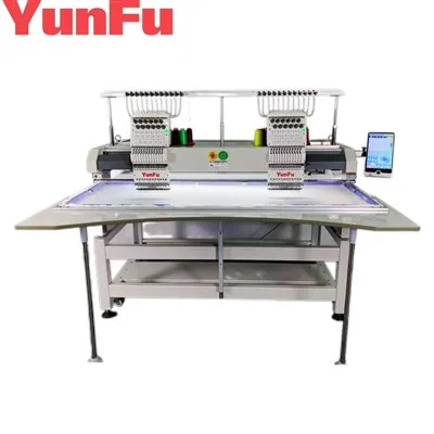 Tvöfalt höfuð útsaumur vél Stór vinnusvæði Hight skilvirkni